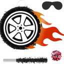 Car Wheel Pinata Race Car Birthday Party Supplies 12.9 Inch Car Theme Party Decorations for Baby Shower, Bridal Shower, Race Car Theme Party
