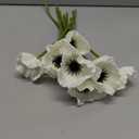 Rikyo 10 Stem 11" Bouquets Artificial Flowers Poppy Flowers,No Fade Faux Anemone Wild Flowers for Kitchen Table Centerpiece Vase,Home Greenery Wedding Holding Flowers Backdrop Arch Wall(White)