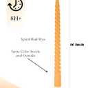 Candle Stick Spiral Tall Taper Candles,Unscented Candle for Holiday,Wedding and Home Decoration,10inch,12 Pack(Gradient Orange)