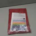 BGment Red Linen Curtains 40 Inch Length for Window, Short Drapes Semi Sheer Textured for Bathroom Kithchen Window with Rod Pocket Lightweight, 2 Panels, Each 42 Inch Wide