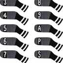 Scott Edward 10 Pcs Golf Club Head Covers for Irons Cuteness Basically Socks Shape Washable Durable Golf Club Head Protector Double Sided Knit for All Brands Callaway, Ping, Taylormade, Cobra Etc (Black White Pattern)