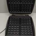 Hamilton Beach Non-Stick Belgian Waffle Maker with Indicator Lights, Makes 4 4" x 5" Mini Waffles, Hashbrowns or Keto Chaffles at Once, Compact Design for Easy Storage, Black & Stainless Steel (26020)