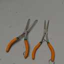 2 PCS Extra Long Bent & Straight Needle Nose Pliers Set for Jewelry Making & Fishing Hook Removal with Serrated Jaw
