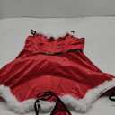 RSLOVE Sexy Christmas Lingerie For Women Santa Babydoll Chemise Red Costume with 4PCS Garters Belt S