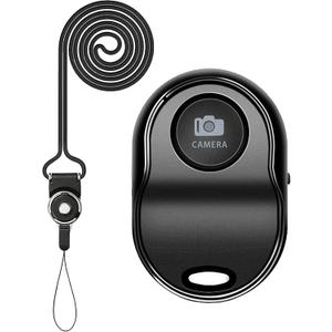 [Upgraded] Bluetooth 5.0 Remote Shutter for iPhone & Android Camera Wireless Remote Control Selfie Button for iPad iPod Tablet, HD Selfie Clicker for Photos & Videos (Black)