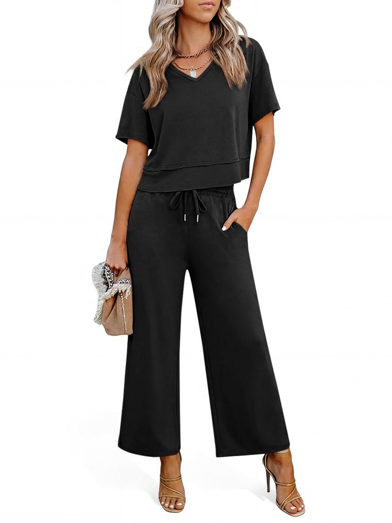 Tankaneo Womens 2 Piece Sets Casual Tracksuits (L)