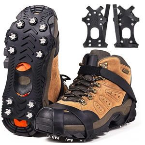 ZUXNZUX Crampons, Ice Cleats for Shoes and Boots, Silicone Stainless Steel Grippers Shoe Spikes Grips Traction, Size M