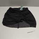 Blooming Jelly High Waisted Swim Skirt Tummy Control Swim Bottoms Mesh Ruched Drawsting Bathing Suit (Large, Black)