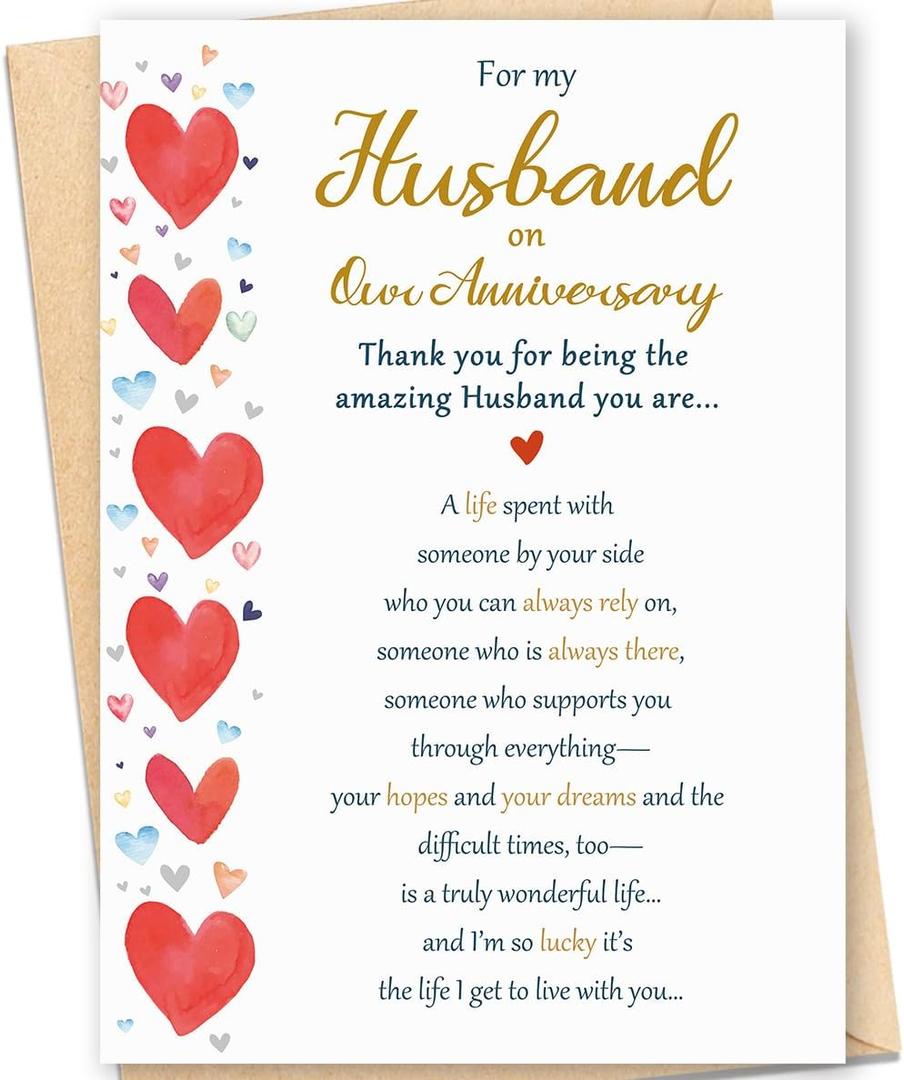 3 x Romantic Anniversary Card for Husband