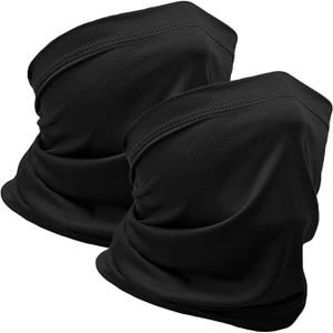 Neck Gaiter Face Mask,Sun Cooling Scarf,Balaclava Bandana Cover for Men Women 2 Pack (Black and Navy)