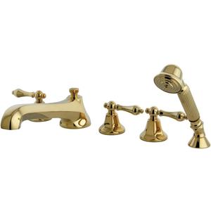 Kingston Brass KS43025AL Roman Tub Faucet with Hand Shower, Polished Brass