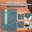 Lined Journal Notebook, 240 Pages, A5 5.7" x 8.3", PU Leather Journals with Elastic Pen Holder, 80 GSM Thick Paper, Water-Resistant Hardcover Notebooks for Writing Journaling Office School - Blue