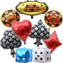 2 x 9 Pcs Casino Balloons，Dice Casino Theme Party Decorations ，Poker Themed Photography Props Balloons for Birthday, Texas Poker Parties Decor Game Night Las Vegas Themed Party Supplies