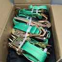 Trekassy Car Tie Down Straps for Trailers with Snap Hooks, Ratchet Straps for Car, Truck, UTV & More, 10000 lb Break Strength, Includes (8) Axle Straps