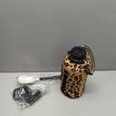 Insulated Water Bottle | Thickened Stainless Steel Vacuum Metal | Portable Sports Half Gallon Large Water Jug for Gym and Hiking with Straw, Carrier Bag, Handle Strap | BPA-Free 64 oz (Leopard Print)