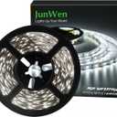 Daylight White LED Strip Lights, 12V16.4ft 300LEDS Flexible Tape Light for Hallway, Staircase, Bookshelf, Under Cabinet, Non Waterproof, Not Include Power Adapter