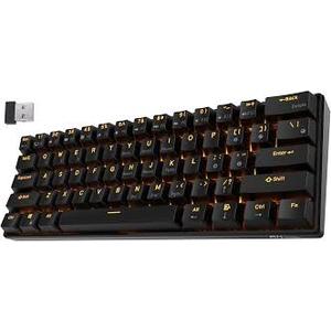 RK ROYAL KLUDGE RK61 Wireless 60% Triple Mode BT5.0/2.4G/USBC Mechanical Keyboard, 61 Keys Wireless Mechanical Keyboard, Compact Gaming Keyboard with Software (Hot Swappable Blue Switch, Black)