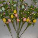 6PCS Easter Egg Stems,17in Tall Artificial Easter Picks Colorful Berry Sprays for Flower Arrangement and Home Decor