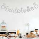 2 x Glitter Silver Bride to Be Banner,Pre-Strung Bridal Shower Sign Garland,Bachelorette Party Decoration Wedding Shower Party Supplies(No DIY)