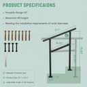 2 Pack Hand Rails for Outdoor Steps,1-2 Step Railing for Stairs,Adjustable Porch Railing,Hand Rails for Seniors,Outdoor Deck Handrails for Exterior Steps,Black, 4"L x 8"W