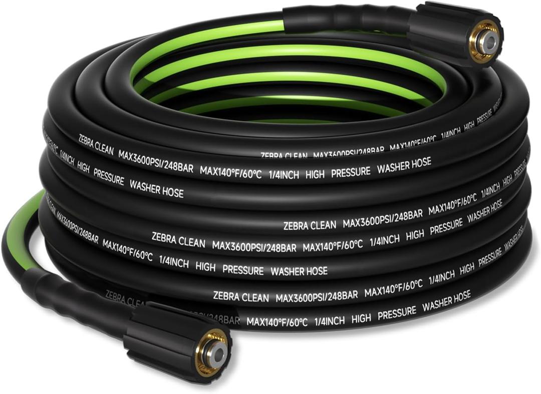Pressure Washer Hose3600 PSI Kink Resistant Power Washer Hose Replacement Universal Electric 1/4'' Power Washer Hose with Leak-Free M22 Female (25FT)