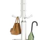 Yoobure Metal Coat Rack Freestanding with Marble Base, Coat Tree with 12 Hooks & Umbrella Holder, Coat Hanger Stand for Corner Entryway Bedroom Office, Heavy Duty Coat Rack Stand for Clothes Hats Bags (White)