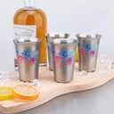 TJ Stainless Steel Metal Cups, Color Changing Stainless Steel Drinking Cups, Reusable Party Cup, Set of 1, 5 oz