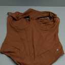 Popilush Corset Bodysuit for Women Tummy Control Thong Shapewear Bodysuits Cowl Neck Going Out Tops Brown, L