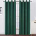 LEMOMO Dark Green Blackout Curtains/52 x 84 Inch Long/Set of 2 Curtain Panels/Thermal Insulated Room Darkening Curtains for Bedroom