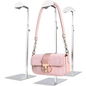 Purse Display Stand Adjustable Height Silver Purse Rack for Handbags Necklaces Scarves Hats & Headphones 14" - 24" Purse Hanger Shelf for Retail Display