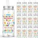 Vesici 24 Pcs Administrative Professionals Day Gift 14.2oz Admin Assistant Appreciation Gifts Cups with Lid and Straw Secretary Thank You Party Favors Tumbler for Women Office Secretary Employee