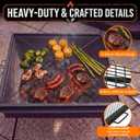 40 Inch Square Fire Pit Grill Grate with Handles, Heavy Duty Campfire Cooking Grate for Fire Pit, Steel BBQ Grill Grid for Outdoor, Camping