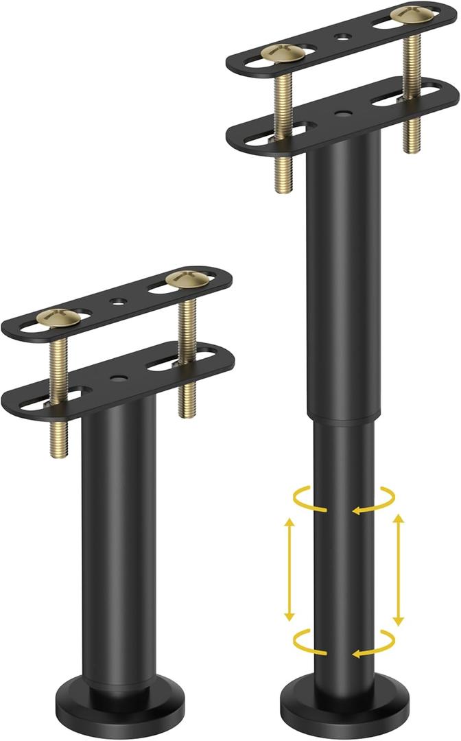 2 Pcs Adjustable Height Bed Support Legs 5.9-10.5 inch, Bed Frame Center Support Legs for Bed Frame/Bed Center Slat/Furniture,Heavy Duty Metal Bed Replacement Legs Bed Slats Support Legs