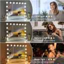 FENCHILIN Vanity Mirror with Lights, Hollywood Lighted Makeup Mirror with 15 Dimmable LED Bulbs for Dressing Room & Bedroom, Slim Metal Frame Design, Tabletop White