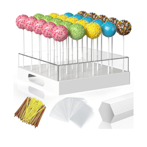 Cake Pop Stand,25 Holes Clear Cake Pops Display Holder,Cake Pop Sticks Kit, Candy Pop Holder,cake pop mold for Party,Wedding,Birthday(White,1-Pack