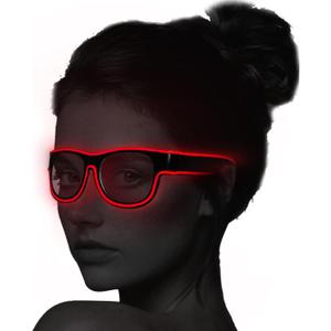 YouRfocus Wireless LED Light Up Glasses Glow in the Dark Neon Rave Glasses for Rave Party, EDM, HalloweenChristmas (Red), Standard