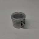 OGGI Stainless Steel Kitchen Canister 26 fl oz - Airtight Clamp Lid, Clear See-Thru Top - Ideal for Kitchen Storage, Food Storage, Pantry Storage. Size 5" x 3.5".