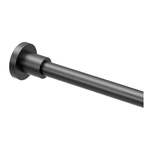 Modern Minimalist 60 in. Straight Shower Rod Set in Matte Black