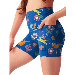 SKIDREAM Girls 4'' High Waisted Biker Shorts, Stretchy Athletic Workout Running Shorts for Kids and Teens L