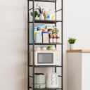 Sakugi Storage Shelves Organizer - 5 Tier Metal Shelf Organizer with Metal Wheels and Adjustable Leveling Feet, Heavy Duty Garage Shelving for Kitchen, Pantry and Closet, 18.1"x12.6"x58.7", Black, 18.1W x 12.6D x 58.7H