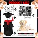 Huhumy 5 Pcs Dog Graduation Costume Set Include 2026 Pet Graduation Gown with Stole Puppy Grad Cap Lensless Glasses DIY Letter Stickers for Dogs Cats Holiday Costume Accessory(Black Red,L)