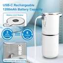 OHIFAST Automatic Foaming Soap Dispenser Touchless, USB Rechargeable Smart Hand Soap Dispenser, 6-Level Adjustable, 12.8oz/380mL Wall Mounted for Bathroom Kitchen Dish Soap-White