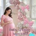 Soonlyn Bow Balloon Arch Kit 13ft 12In for Coquette Baby Shower Decorations with Bow Foil Balloon, Pink Bow Ribbon 28pcs for Coquette Birthday Decorations Bridal Shower Bachelorette