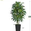 5FT Artificial Dracaena Tree - High-Density Foliage Fake Plant with Black Tall Planter - Faux Yucca Floor Plant for Home Office Decor Indoor