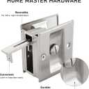 HOME MASTER HARDWARE Privacy Pocket Door Lock Hardware with Pull Replace Old Sliding Door Locks/Solid Brass Pocket Door Privacy Lock 2-3/4x2-1/2, for 1-3/8 Thickness Door, Brushed Nickel -2 Pack