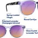Blenders Eyewear H Series  Polarized Sunglasses  Round Cat Eye, Spring Loaded Hinge  100% UV Protection  For Women