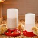 Baby Chick Feeder, Waste Free Chicken Feeder Jar, Duckling Feeder for Pigeon, Birds & Small Flock Feeding, 1 Quart Poultry Feeder with 8 Feeding Holes.
