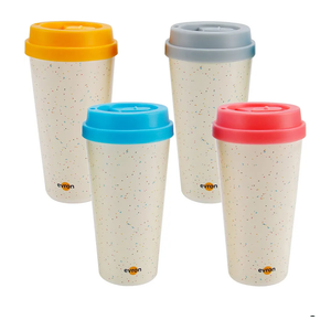 Spill Proof Travel Mug with Anti-Leak Locking Lid, Insulated Double-Wall Coffee Mugs for Hot and Cold Drinks (10oz 4 Pack)