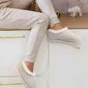 KuaiLu House Slippers for Women Comfortable Memory Foam Plaid Slipper Ladies Warm Fuzzy Plush Fur Lined Winter Home Shoes Orthotic Plantar Fasciitis Arch Support Indoor Outdoor (White)