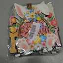 2 x Easter Decor- 4pcs Wooden Easter Bunny Table Centerpieces for Tabletop Rustic Bunny Wood Table Sign with Eggs and Flower Ornament, Farmhouse Rabbit Decorations for home, Office, and Party Suppliers